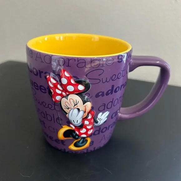 Disney Parks Minnie Mouse Personality 3D Purple and Yellow Mug - Picture 2 of 7